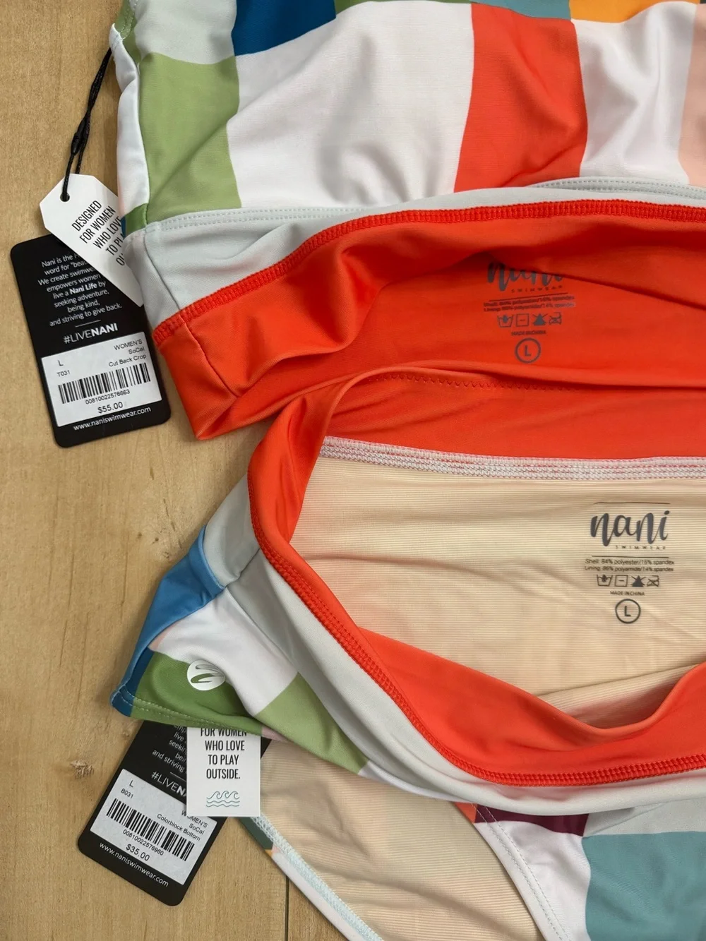 Nani Swim Colorblock High-Waist Bikini Set L - Picture 3 of 3